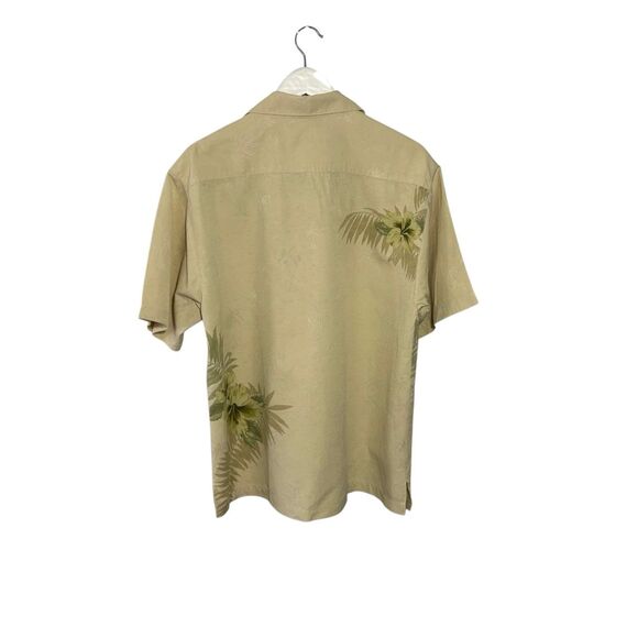 Tommy Bahama 100% silk pale yellow embossed Hawaiian shirt - M - Picture 4 of 7